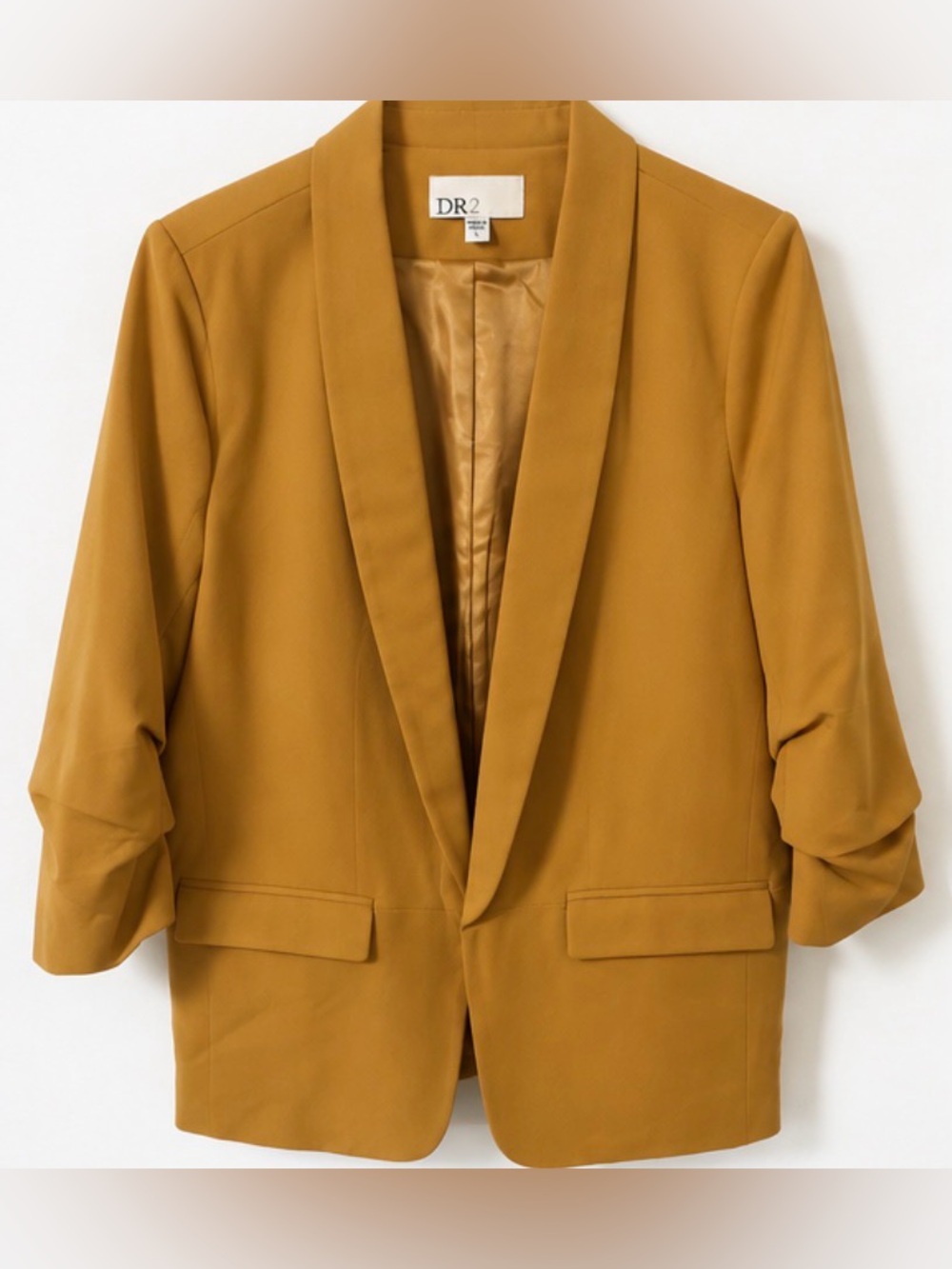 DR2 Men's Mustard Shawl-Lapel Blazer